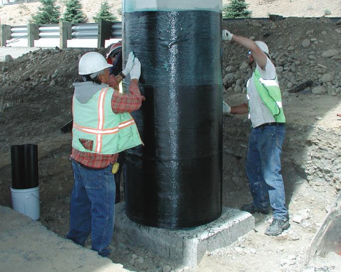 Concrete Jacketing with CFRP and Gunite